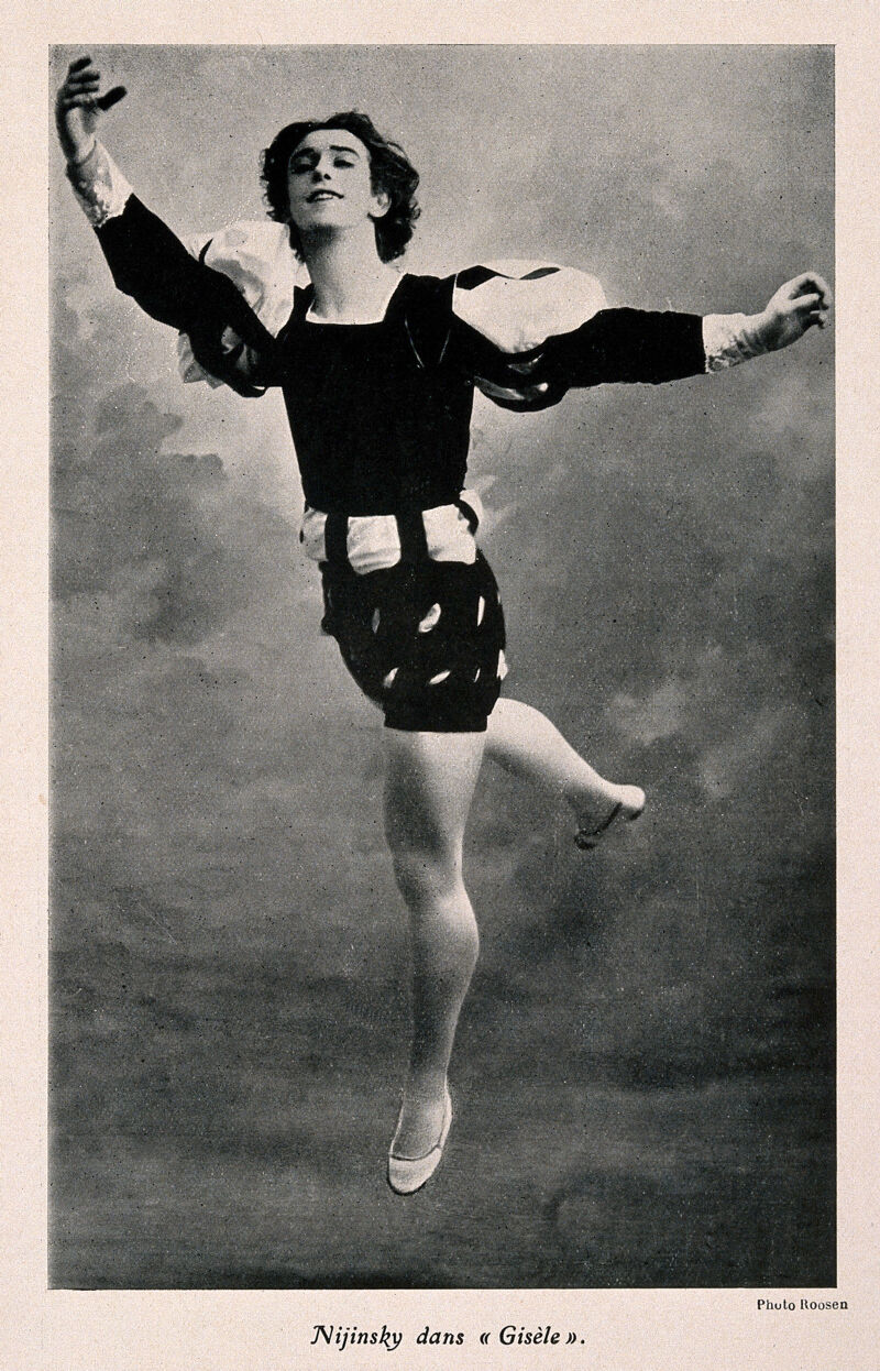 Vaslav Nijinsky a ballet dancer in a scene from Gìsèle Reproduction