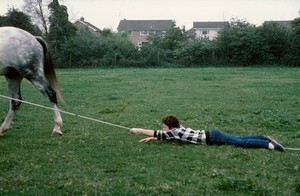 view Wrapping horses lead round one's hand