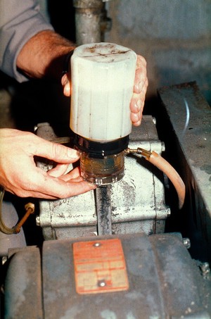 view Part of vacuum pump used for milking cows