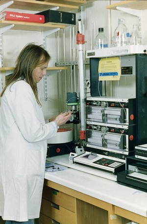 view Researcher in laboratory