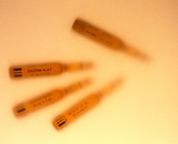 Ampoules of Diazepam for injection. Diazepam is a sedative and anti-anxiety agent. It is the generic name for Valium .