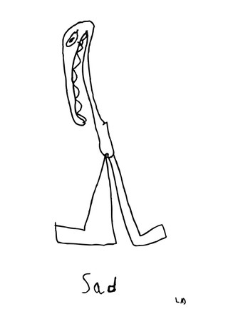 Sadness, hand drawn illustration