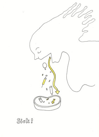 Vomiting and sickness, artwork