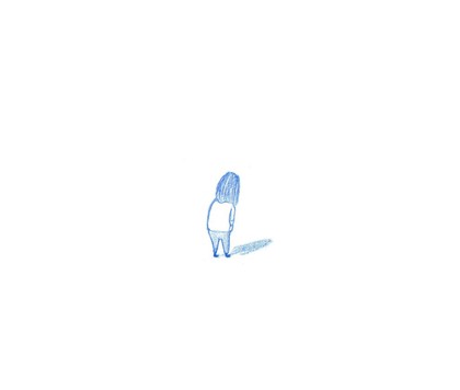 A sad lonely child plays alone, anxiety, illustration