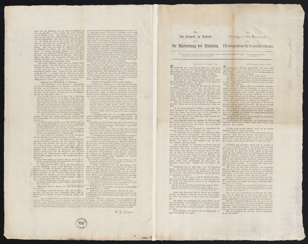 An den Congress zu Rastadt über die Ausrottung der Blattern = : Au Congrès de Rastadt sur l'extirpation de la petite vèrole / B.C. Faust.
