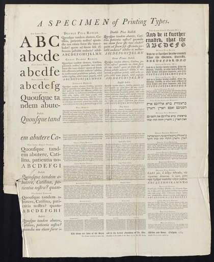 A specimen of printing types / Alex. Wilson and Sons.