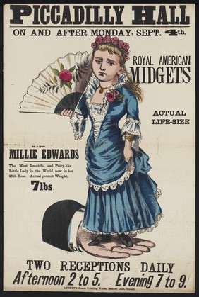 Piccadilly Hall on and after Monday, Sept. 4th : Royal American Midgets : Miss Millie Edwards... two receptions daily... / Piccadilly Hall.