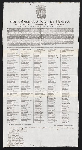 Noi conservatori di sanità della città, e provincia d'Alessandria, terre aggregate, e separate &c. ... / Nicolao Giuseppe Maroelli.