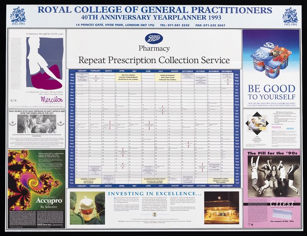 Royal College of General Practitioners 40th anniversary yearplanner 1993 ... / Atalink Ltd.