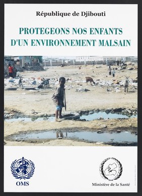 Environmental health in Djibouti. Colour lithograph.