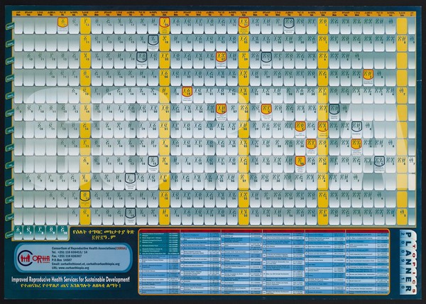 Annual planner for 2009. Colour lithograph by Consortium of Reproductive Health Associations, 2009.