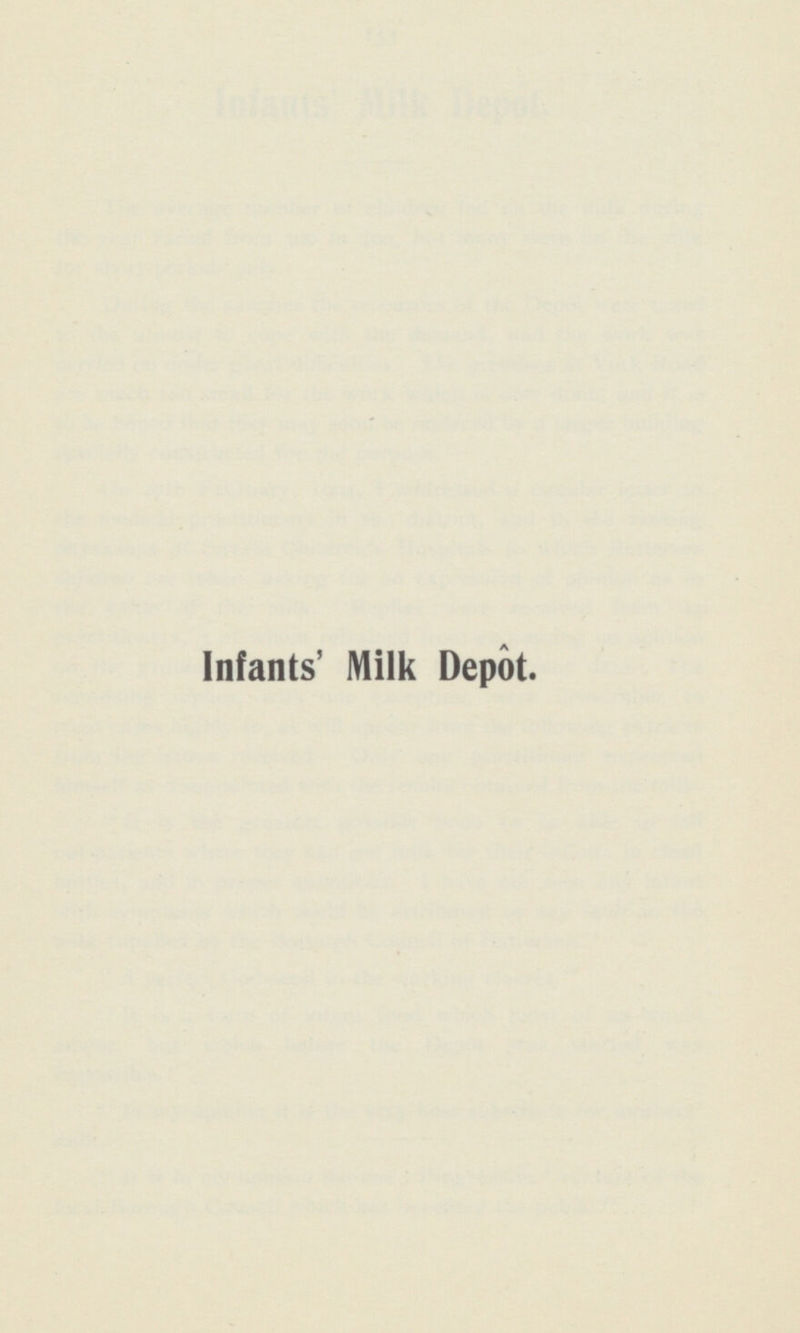 Infants' Milk Depôt.