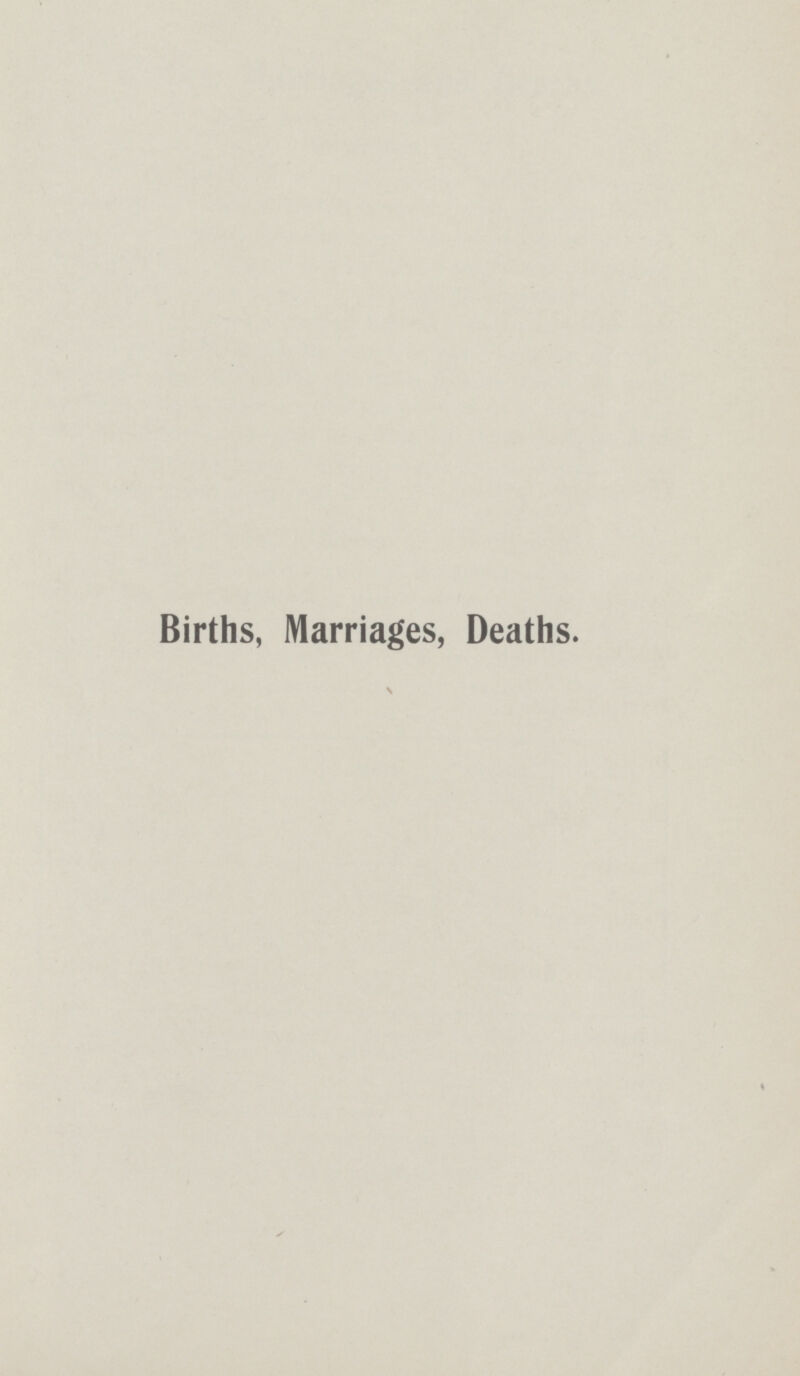 Births, Marriages, Deaths.