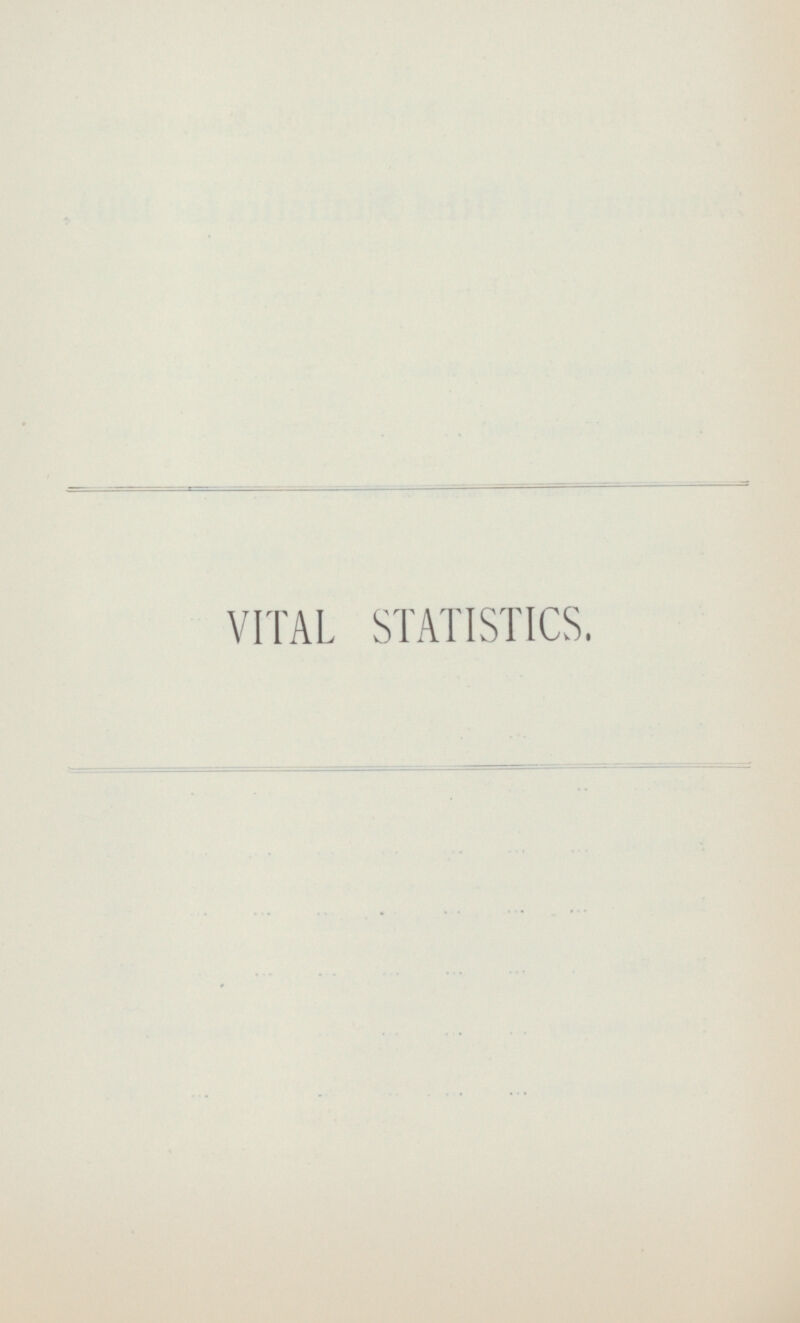 VITAL STATISTICS.