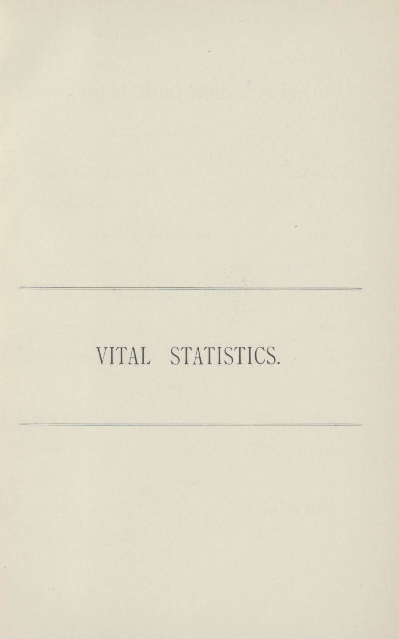 VITAL STATISTICS.