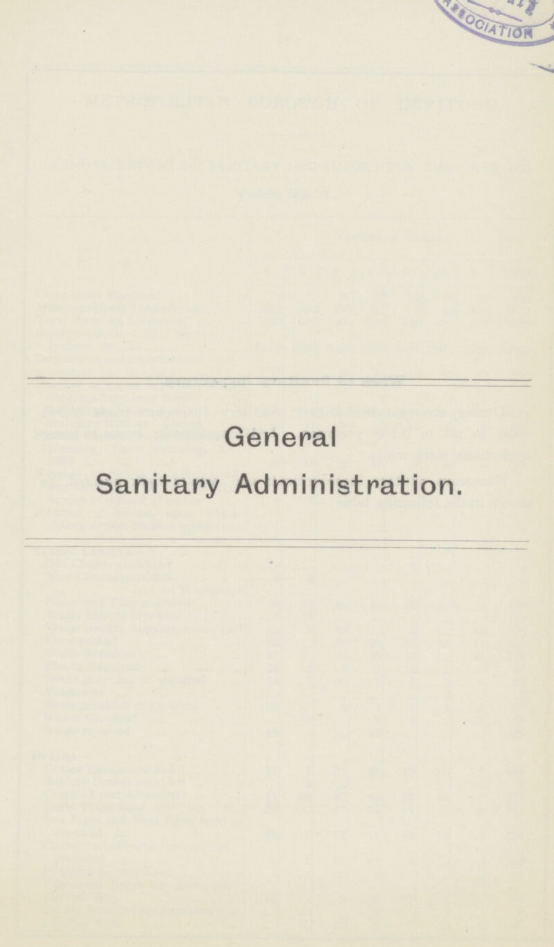 General Sanitary Administration.