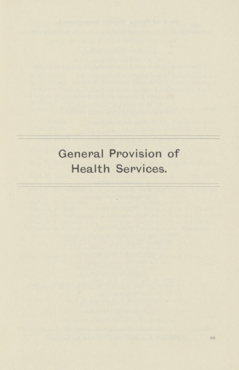 General Provision of Health Services. B2