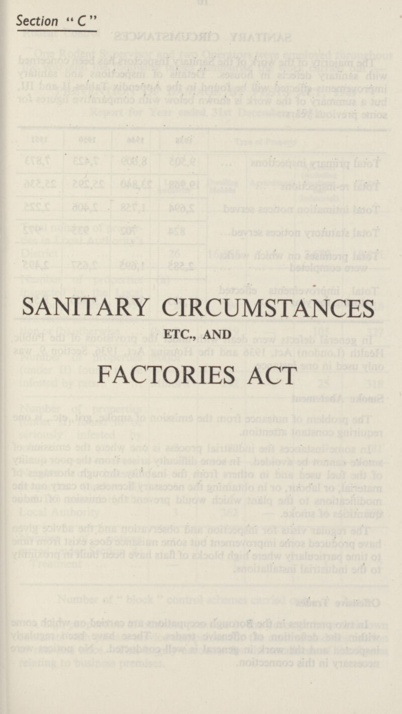 Section  C  SANITARY CIRCUMSTANCES ETC., AND FACTORIES ACT