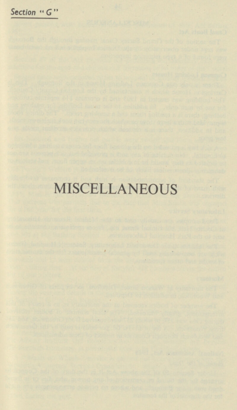 Section G MISCELLANEOUS