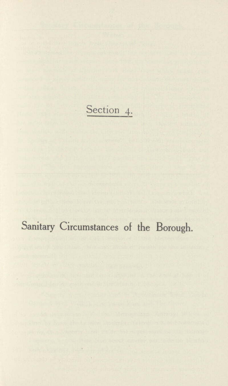 Section 4. Sanitary Circumstances of the Borough.