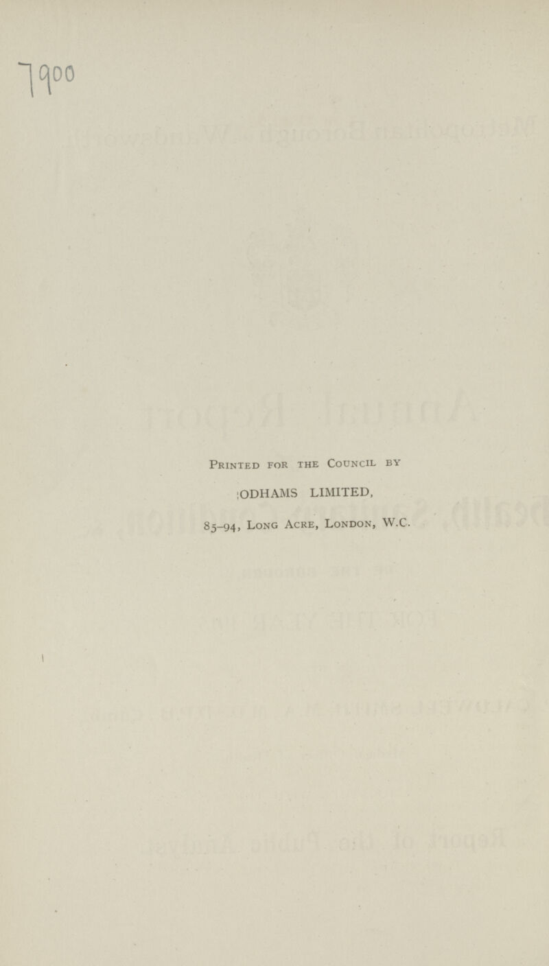 7900 Printed for the Council by ODHAMS LIMITED, 85-94, Long Acre, London, W.C.