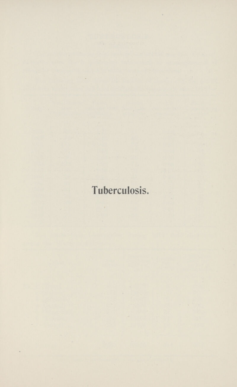 Tuberculosis.