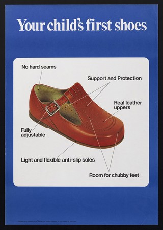 Your child's first shoes : no hard seams, support and protection, real leather uppers, fully adjustable, light and flexible anti-slip soles, room for chubby feet / Clarks Ltd.