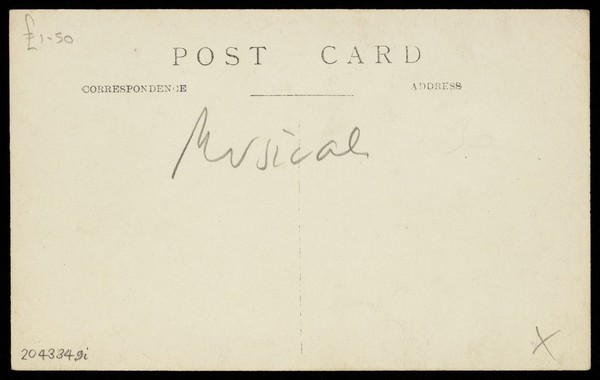 Amateur actors performing "Carry On". Photographic postcard, 191-.