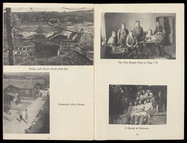 "Behind barbed wire : a photographic record of life in enemy prison camps". Printed booklet, 1942.
