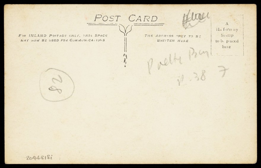 Leonard Lane, dressed as a woman, dancing. Photographic postcard, 1907.