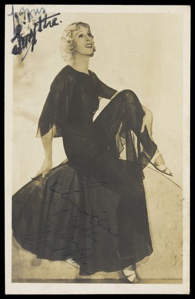 Terry Bartlett in drag. Photographic postcard, 1938.