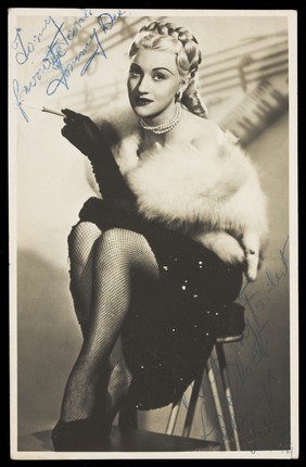 'Vic' (or Vi?) in drag. Photographic postcard, 194-.