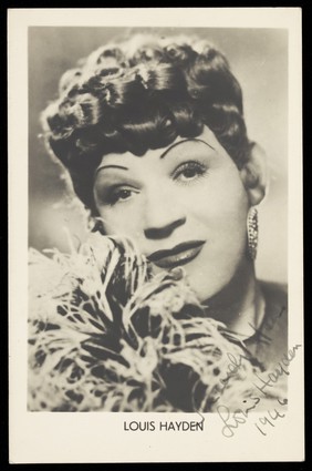 Louis Hayden in drag. Process print, 1946.