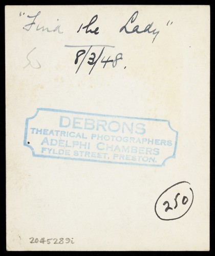 Tommie Rose in drag. Photograph, 1948.