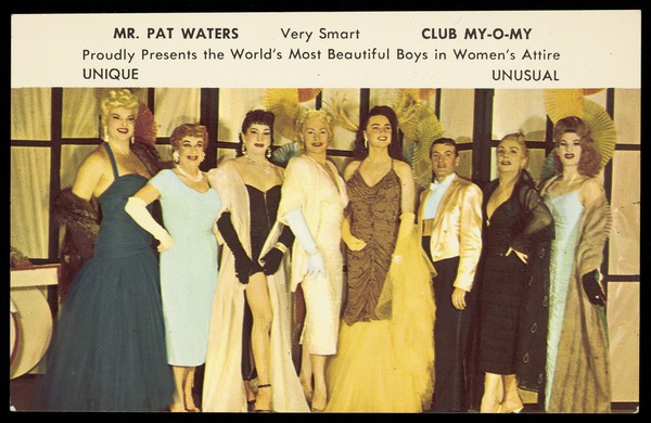 Men in drag at Club My-O-My, New Orleans. Colour process print, 195-.