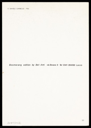 A man dressed as half bride, half groom. Colour process print after D. Gariboldi, 1986.