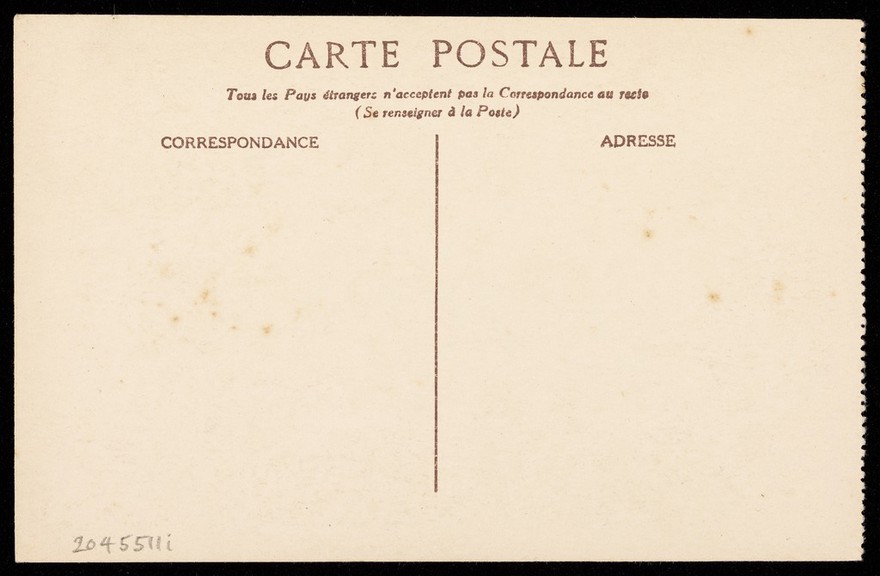 A blind man carrying a paralyzed man. Process print after Jean Turcan, 192-.