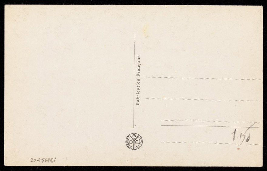 A boy flying in the arms of a siren. Photographic postcard after D. Puech, 191-.