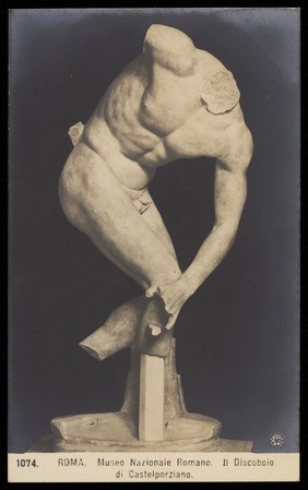 The Discobolus of Castel Porziano. Photographic postcard, 191-.