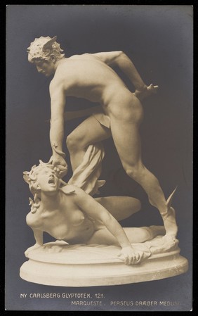 Perseus slaying Medusa. Photographic postcard after L.-H. Marqueste, 191-.