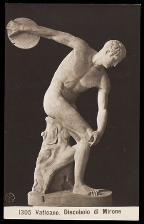 The Discobolus. Photographic postcard, 191-.