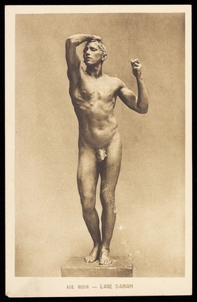 "The age of bronze". Process print after Auguste Rodin, 190-.