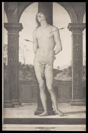 Saint Sebastian. Process print after Pietro Vannucci, il Perugino, 190-.