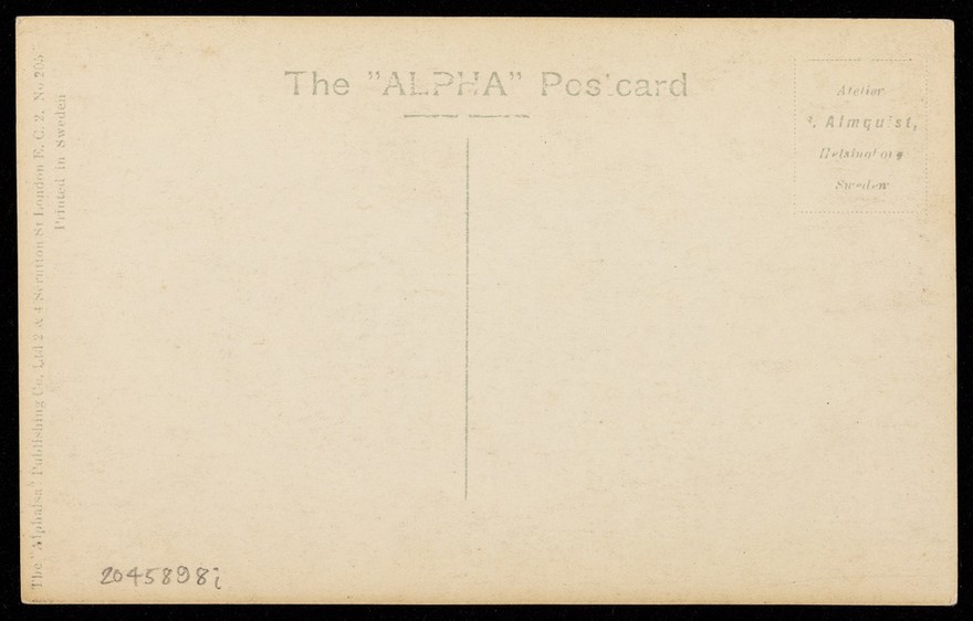 An athlete. Photographic postcard after J. Börjeson, 193-.