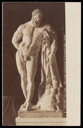 The Farnese Hercules. Photographic postcard, 192-.