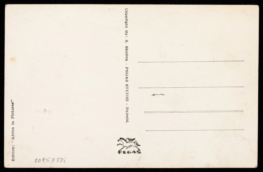 Photograph of three Maasai men in three-quarters profile.