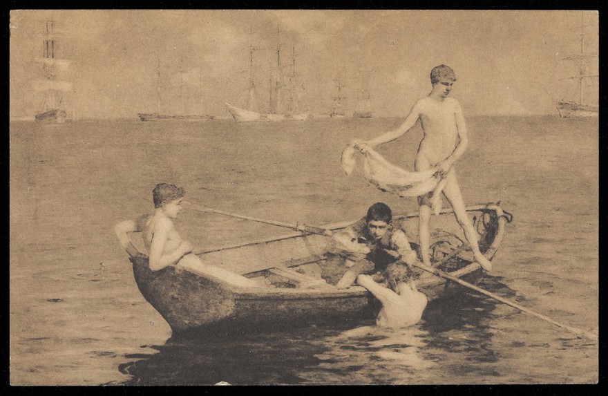 "August Blue" by H.S. Tuke. Process print, 192-.