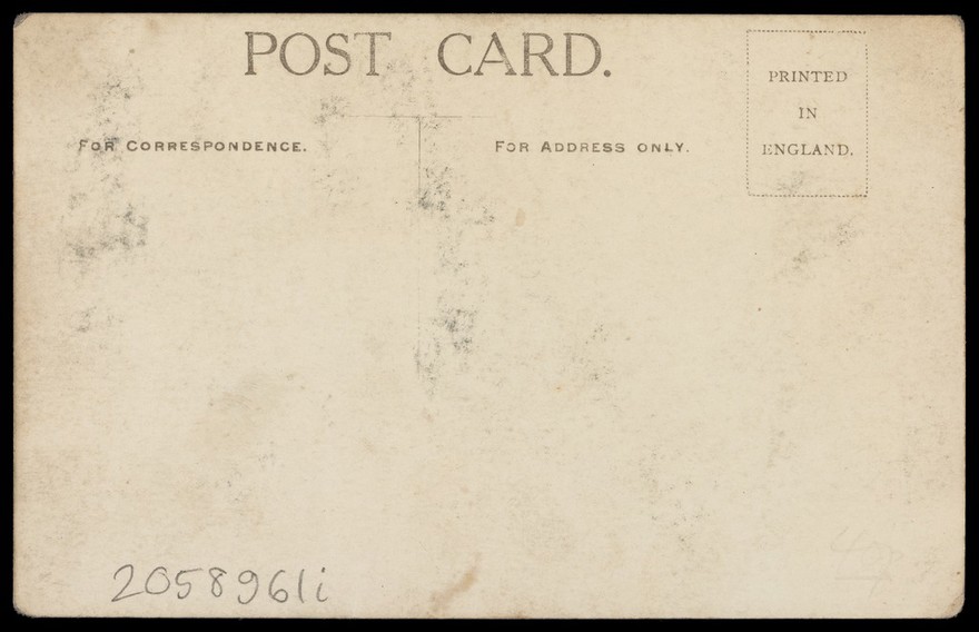 Fred Barnes and his father playing cards. Photographic postcard, 19--.