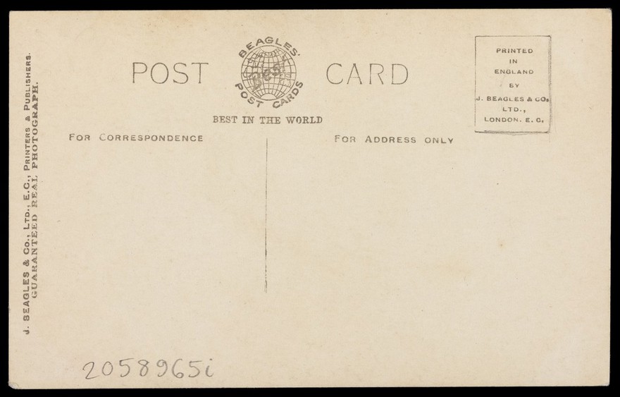 Fred Barnes, inset in various poses, over a Union Jack flag. Photographic postcard, ca. 1912.