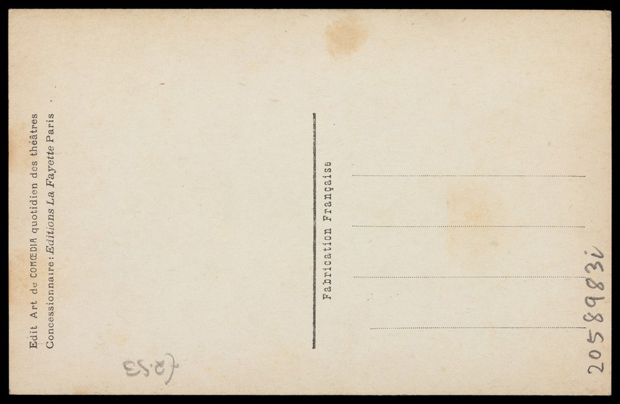 Charles Lorrain. Photographic postcard, 19--.